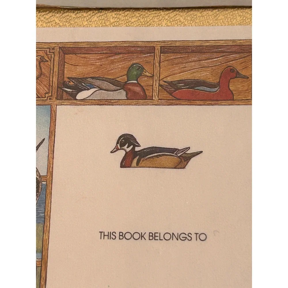 Vintage Antioch 30 Self-Stick Bookplates Waterfowl Jan Brett Design B256 1984